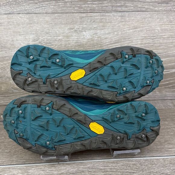 Merrell All Out Terra Ice Women’s Sz 6 Teal Lime Low Top Vibram Mountain Shoes - Picture 8 of 12